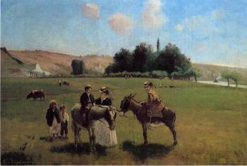 卡米耶 畢沙羅 The Donkey Ride at Le Roche Guyon 卡米耶 畢沙羅 The Donkey Ride at Le Roche Guyon